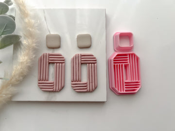 HIGH DIFFICULTY: Rectangle Ribbed Shaped Hallow Polymer Clay Cutter • Fondant Cutter • Cookie Cutter